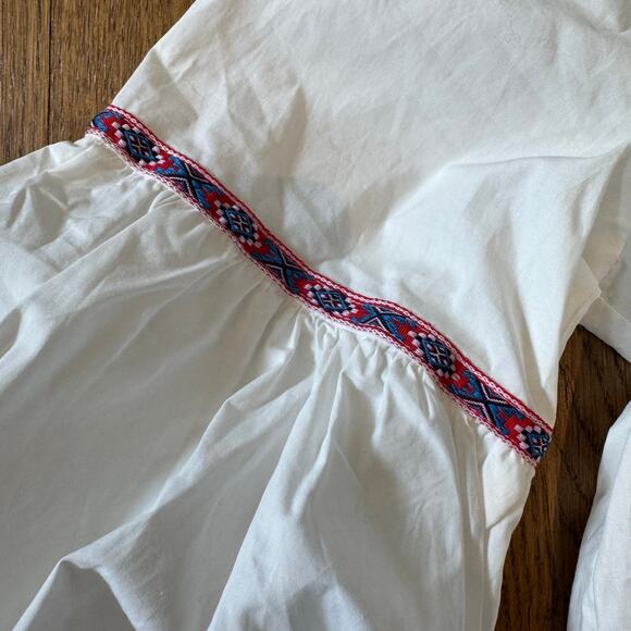 The Shirt by Rochelle Behrens NWT puffy sleeves embroidered 100% cotton size Med - Picture 5 of 7